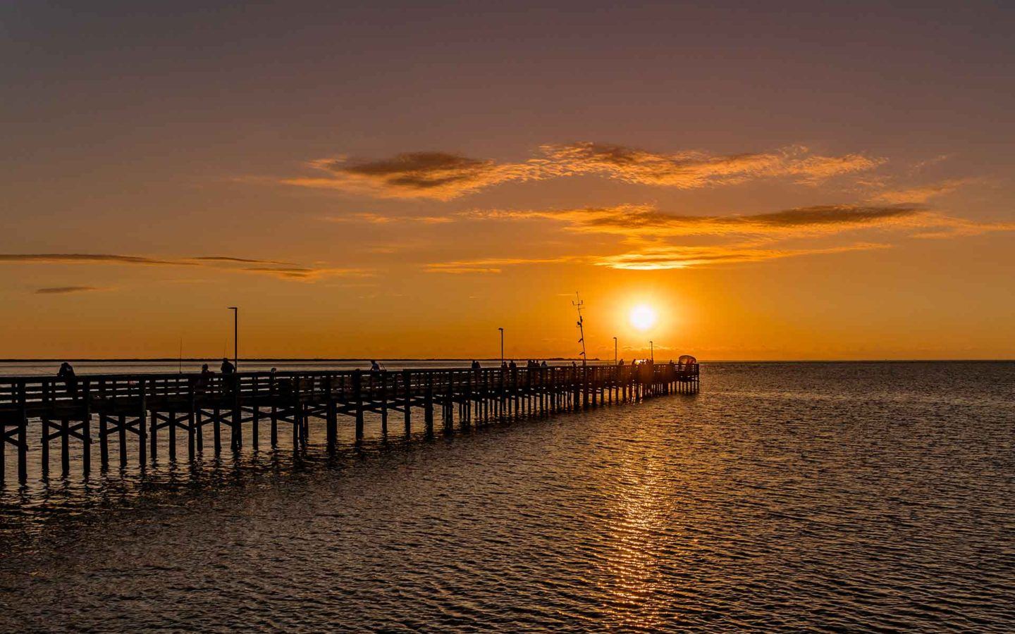 sunset on the pier