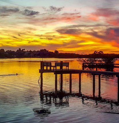 sunset on the pier